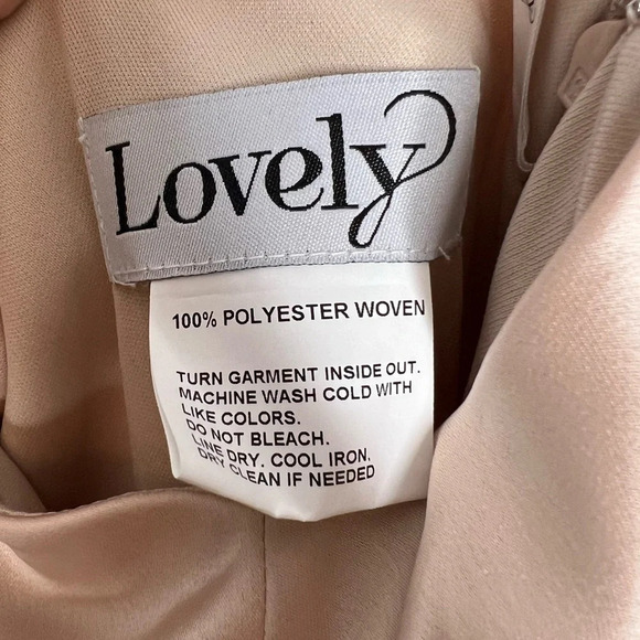 ONE SHOULDER MAXI DRESS BY LOVELY- SIZE 0 NWT “CAMEO” blush pink color - Picture 6 of 9